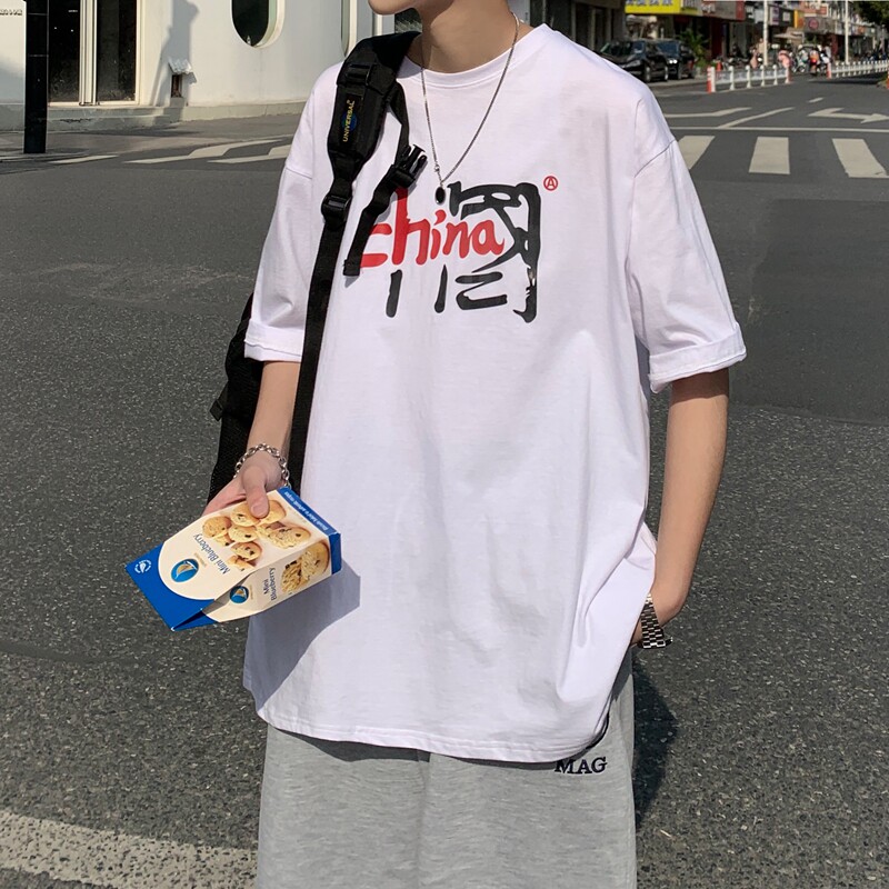 纯棉夏季新款短袖男韩版T恤宽松休闲圆领T623图片
