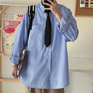 男秋季条纹休闲衬衫长袖C731P35图片