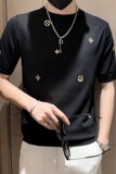 百搭青年刺绣针织短袖男帅气男士网红半袖Y3322P38，男装T恤，星座1116-2