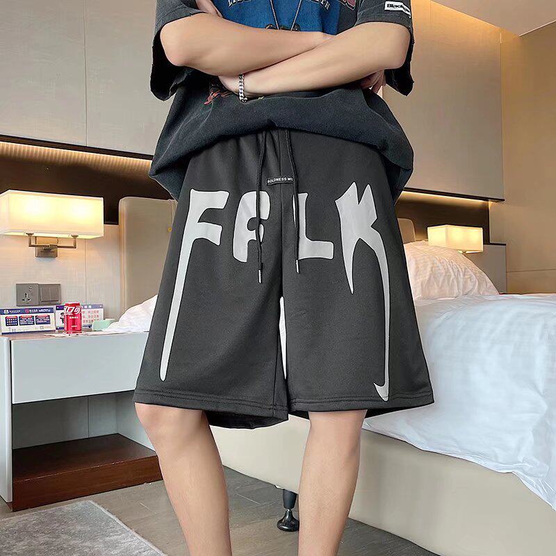 运动短裤男宽松大码休闲篮球裤子夏薄款阔腿夜跑五分中裤DJ33P25图片