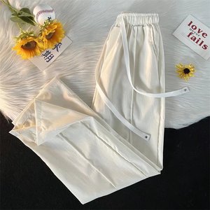 日系vintage阔腿裤男女宽松垂感设计感B423P33图片