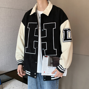 男秋冬双层毛呢外套拼色夹克WT24P60图片