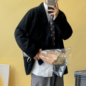 炸街宽松灯芯绒西装外套男W1026P60图片