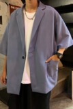 2023新款夏季宽松男士短袖西服衬衫韩版时尚潮流上衣服X8860P38，男装西服，星座1116-2
