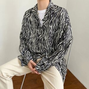 男秋季新款斑马衬衫长袖C019P30图片