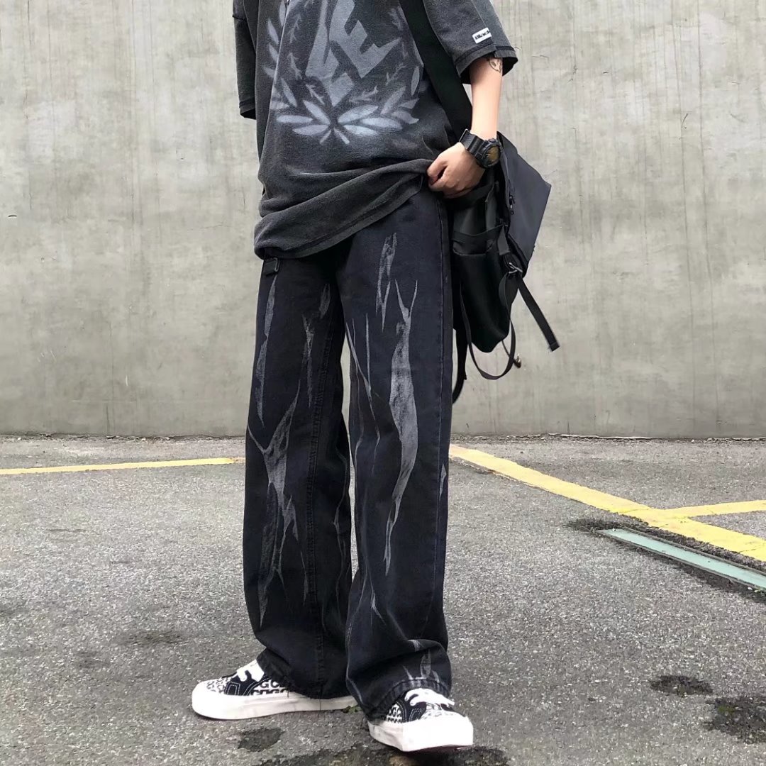 中腰微弹休闲裤青春流行时尚潮牌牛仔长裤NZ581P40图片
