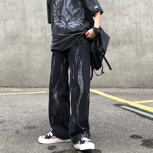 中腰微弹休闲裤青春流行时尚潮牌牛仔长裤NZ581P40图片