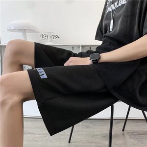2022夏季运动短裤男ins潮港风简约休闲裤宽松直筒五分裤D6806P23图片