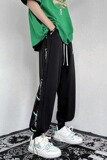 冰丝裤子潮牌男夏季薄款直筒宽松垂感ins高街运动休闲B138P32，男装休闲裤，星座1116-2