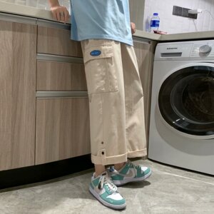 男直筒休闲裤阔腿裤工装裤子K37P35图片