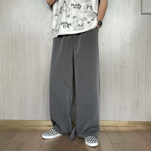宽松青春流行男休闲裤时尚潮牌九分裤潮纯色休闲裤K365P32图片