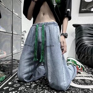 潮流简约文艺新款男时尚都市气质夏季流行原宿牛仔裤N1555P42图片