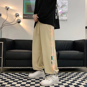 古着vintage裤子高街ins潮阔腿裤男设计感小众休闲长裤KT130P30图片