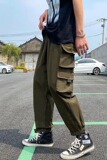 工装裤男士潮牌宽松束脚裤休闲百搭2022年新款口袋贴标A704P38，男装休闲裤，星座1116-2