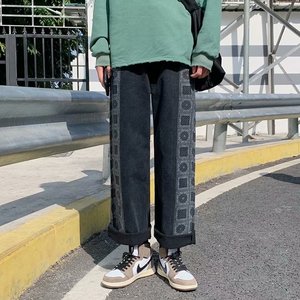 日系气质慵懒中腰新款百搭青年男牛仔裤K824P40图片