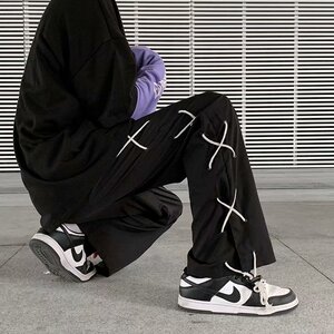 男潮ins港风直筒宽松阔腿盐系炸街休闲长裤K041P35图片