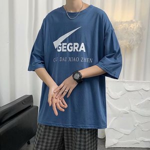 2021年夏季新款短袖男韩版T恤宽松休闲圆领T616图片