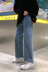 做旧牛仔裤男直筒宽松垂感阔腿裤复古水洗休闲长裤拖地裤N9911P35图片