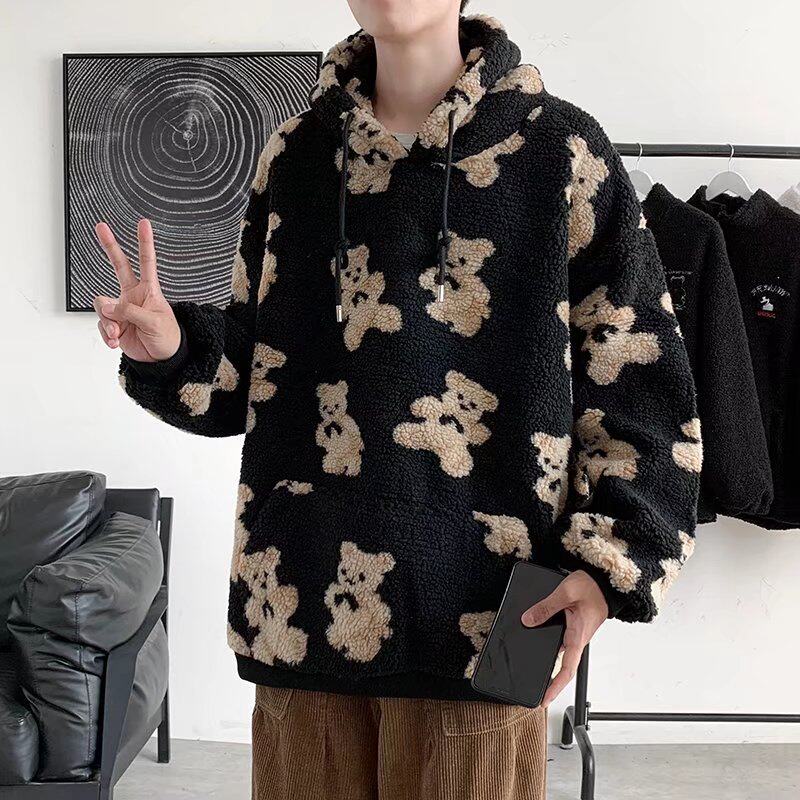 男秋冬新款连帽卫衣加厚保暖W30P45图片