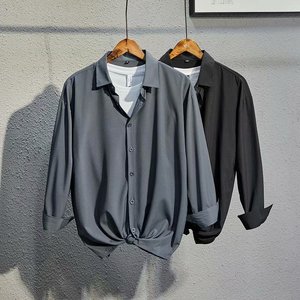 男秋季品质款韩版修身无痕衬衣青年正装外套大码上衣C031P35图片