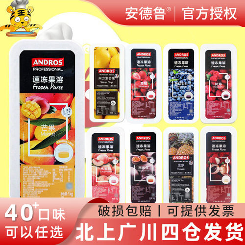 ANDROS果茸1kg蓝莓草莓果蓉饮品