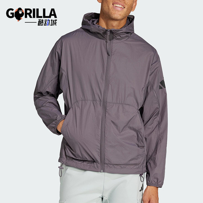 Adidas/阿迪达斯正品春秋季新款男士梭织透气休闲连帽外套JF3292