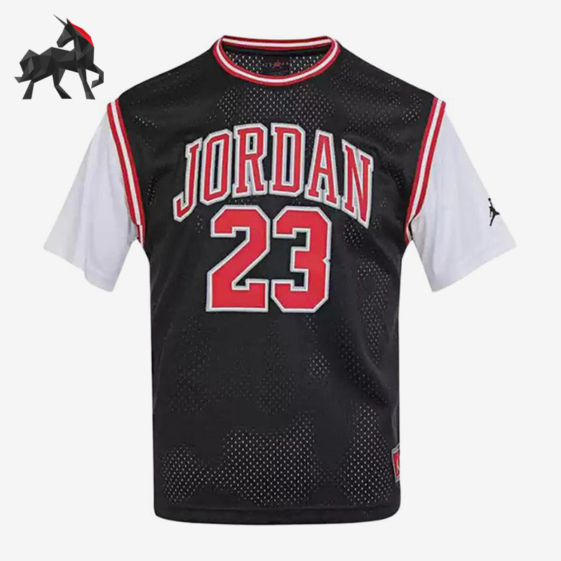 Nike/耐克正品JORDAN新款男黑白色休闲篮球经典短袖T恤HM4772-010