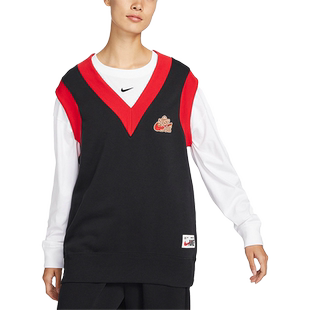 Nike/耐克官方秋冬新款女子运动休闲V领针织马甲FD6402-010