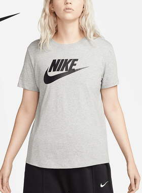 Nike/耐克正品女士印花圆领经典运动透气舒适短袖T恤DX7906-063