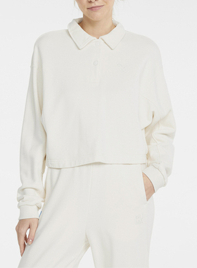 Puma/彪马正品新款女士宽松翻领透气舒适套头卫衣533424-65