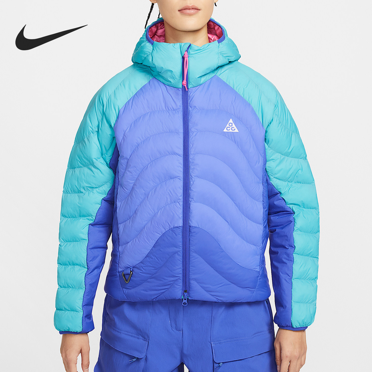 Nike/耐克官方正品2026春季款女士连帽拼接保暖棉服HM9964-345