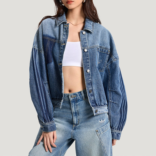Adidas/阿迪达斯正品三叶草DENIMJACKET新款经典女夹克外套KR5042
