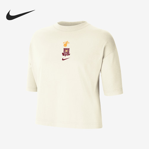 Nike/耐克正品迈阿密热火队Courtside女士宽松T恤FV9374-901