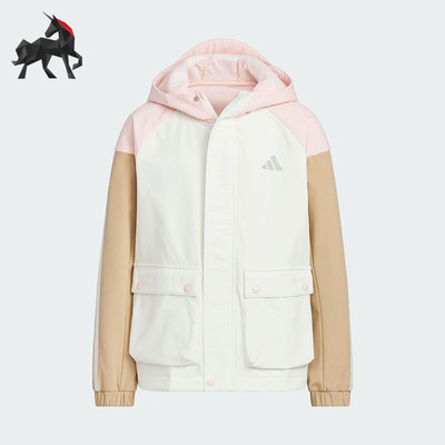 Adidas/阿迪达斯正品WOVEN JACKET儿童连帽保暖休闲外套KS0651
