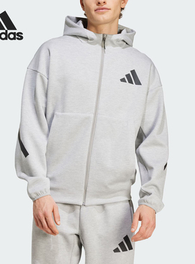 Adidas/阿迪达斯正品时尚休闲新款男士连帽针织运动外套JF2450