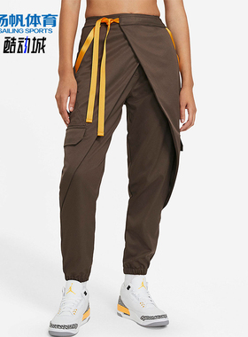 Nike/耐克正品JORDAN运动裤新款女棕黄色经典运动长裤DA1528-041