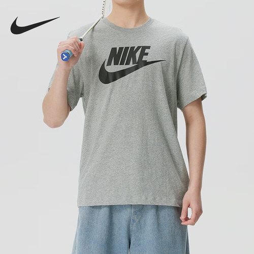 Nike/耐克正品Sportswear新款男灰黑色训练经典短袖T恤AR5005-066