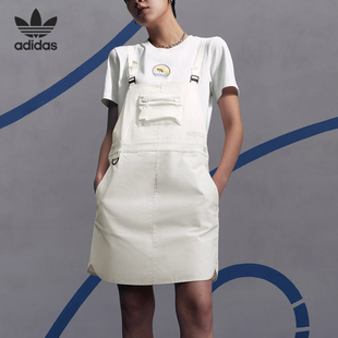 三叶草夏新款 阿迪达斯官方正品 女子运动背带连衣裙IK8605 Adidas