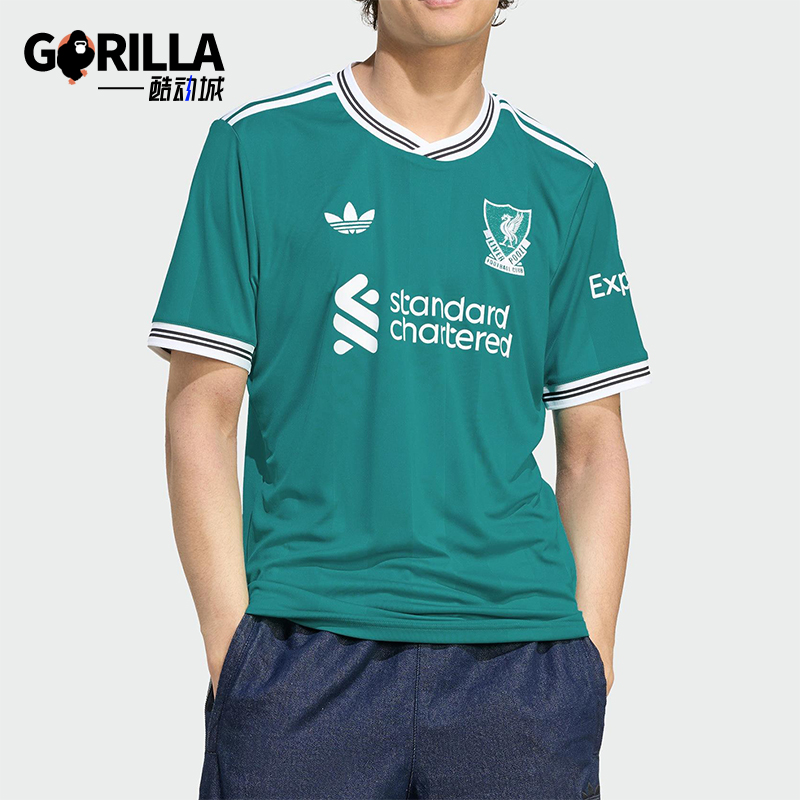 Adidas/阿迪达斯正品利物浦球迷版男士修身透气足球运动T恤JV6428