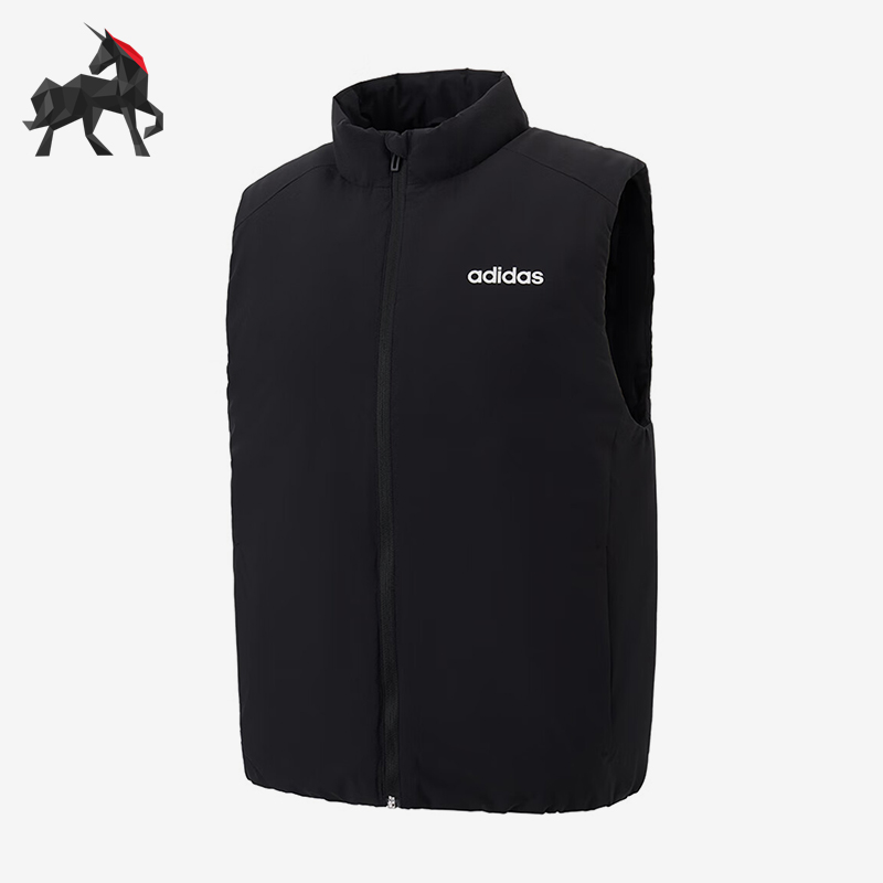 Adidas/阿迪达斯正品冬季男女休闲保暖运动立领拉链马甲JL9644