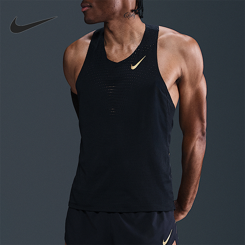Nike/耐克正品Dri-FIT-ADV男士运动网眼跑步背心T恤HQ4195-010