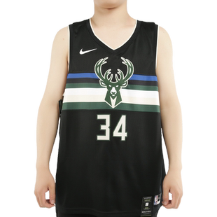 Nike/耐克正品当季新款密尔沃基雄鹿队男子V领运动无袖球衣AT9806