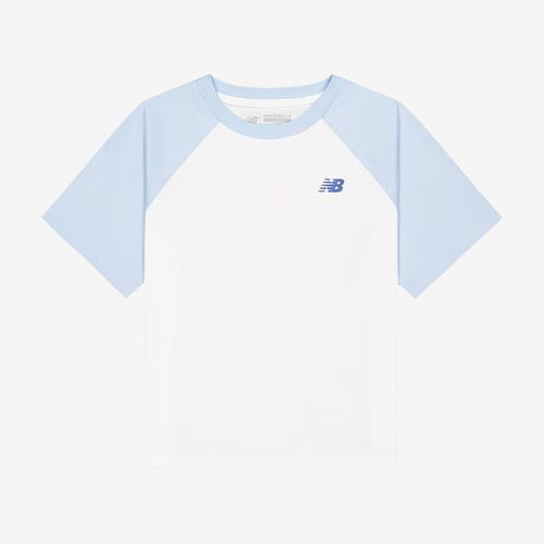 New Balance新百伦正品儿童凉感印花拼色圆领短袖T恤7EG6S013-BL
