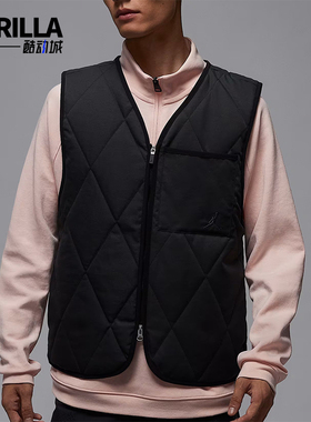 Nike/耐克正品JORDAN男士休闲高尔夫保暖宽松棉马甲HQ8680-010