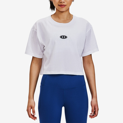 UA安德玛正品秋冬季Branded女子短身训练运动休闲短袖T恤1376751