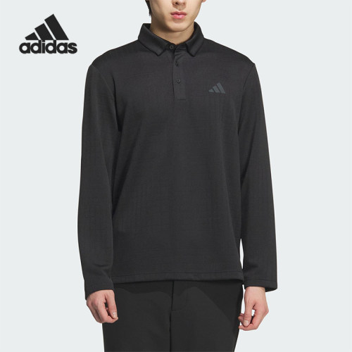 Adidas/阿迪达斯正品2025男士提花针织运动经典长袖POLO衫JN1232