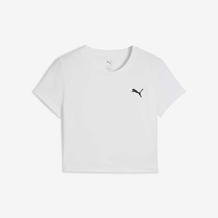 休闲短袖 女士刺绣修身 短款 631865 彪马官方正品 Puma 2025年新款