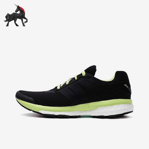 Adidas/阿迪达斯正品Supernova织物黑绿女黑绿色经典跑步鞋B33602