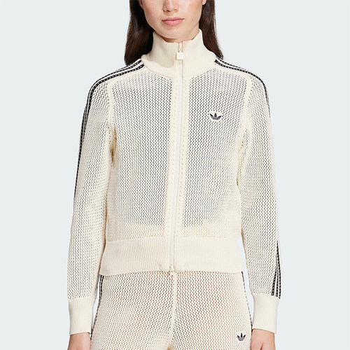 Adidas/阿迪达斯正品三叶草女士经典透气网孔微透针织外套JD1082