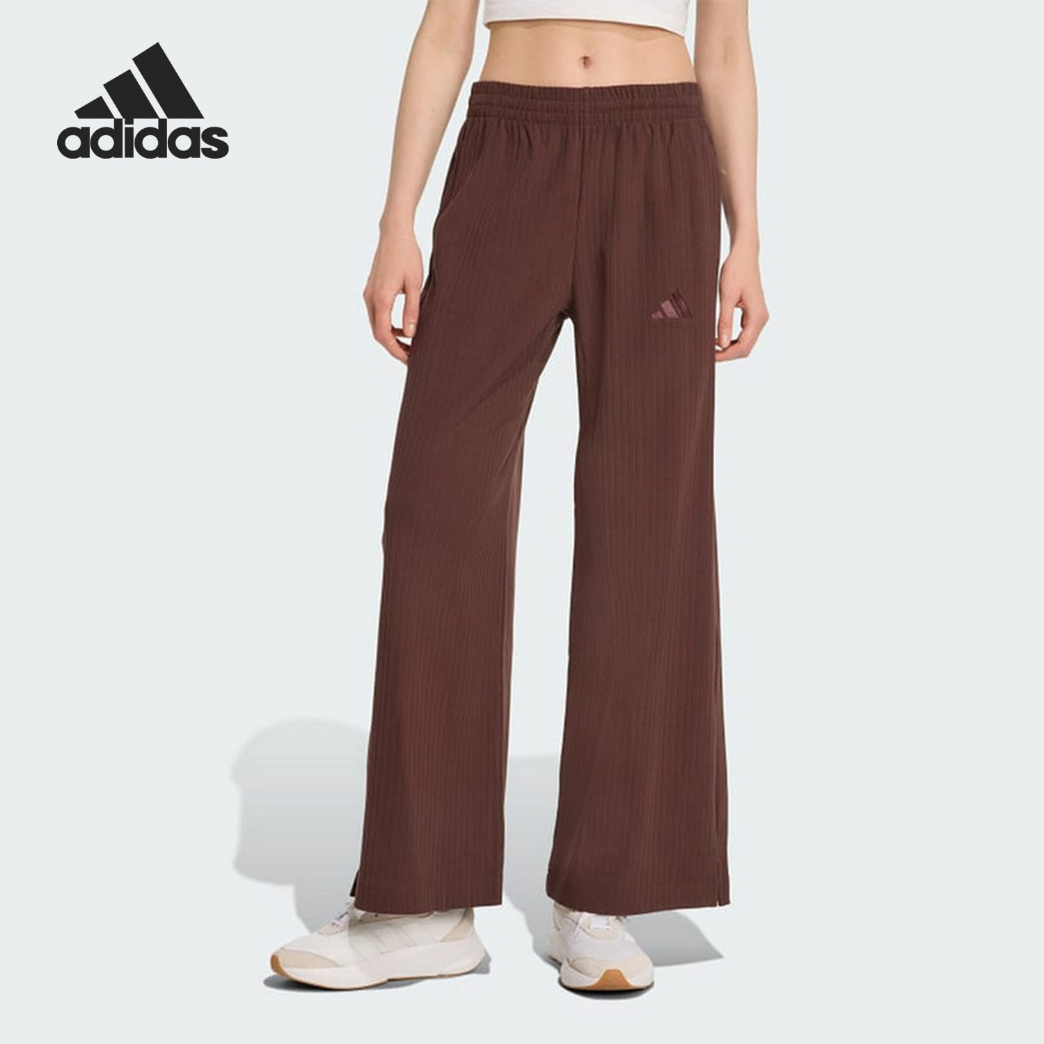 Adidas/阿迪达斯官方正品2026春季款女士松紧腰阔腿长裤KA5350,运动服/休闲服装,运动长裤,淘宝优惠券,粉丝福利购,淘宝优惠卷